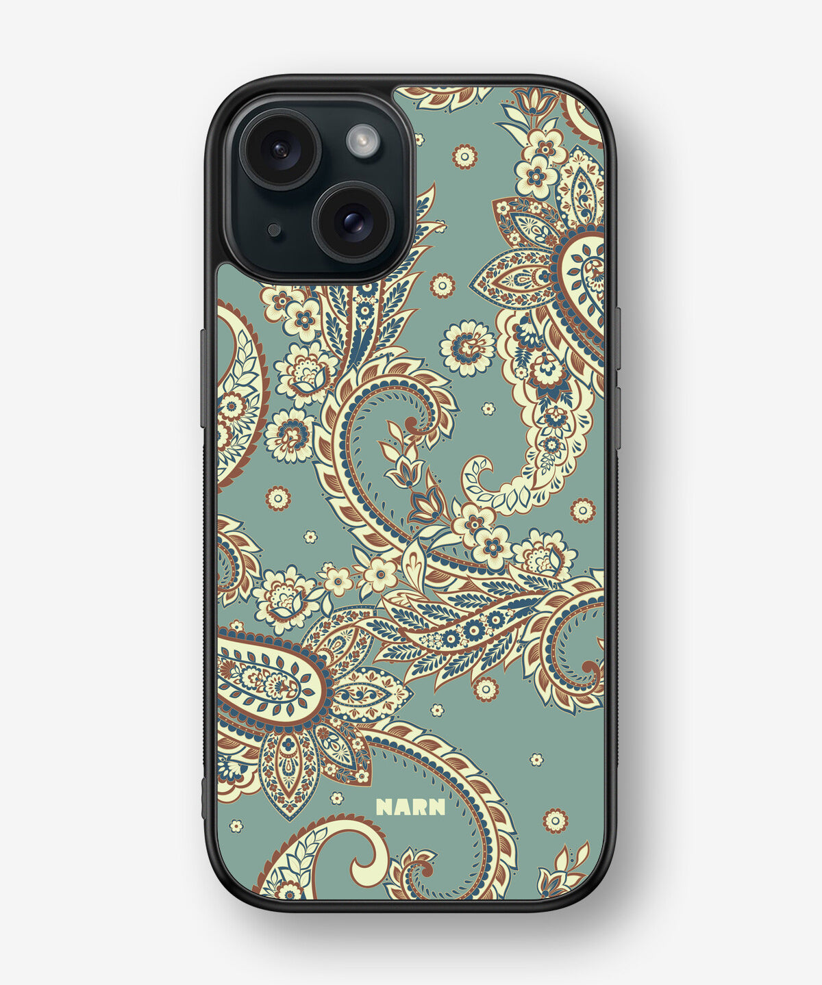 iPhone 15 Hard Case – Paisley Green - View 1