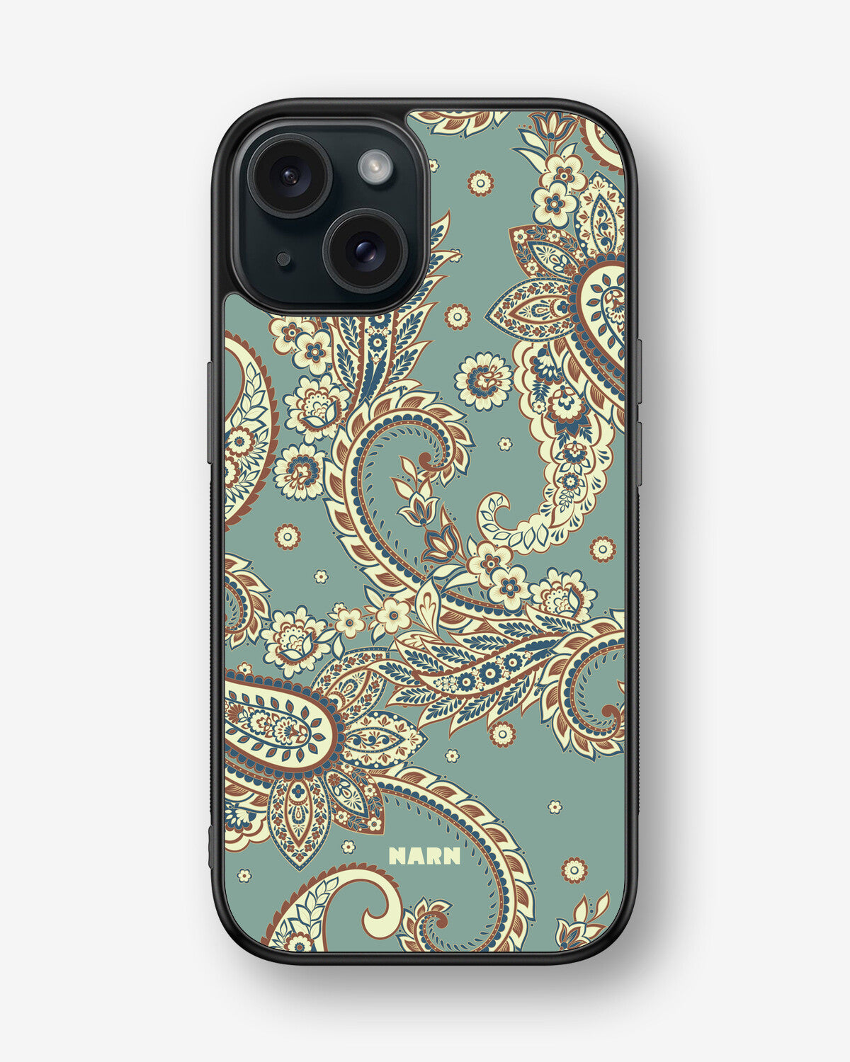 iPhone 15 Hard Case – Paisley Green - View 1