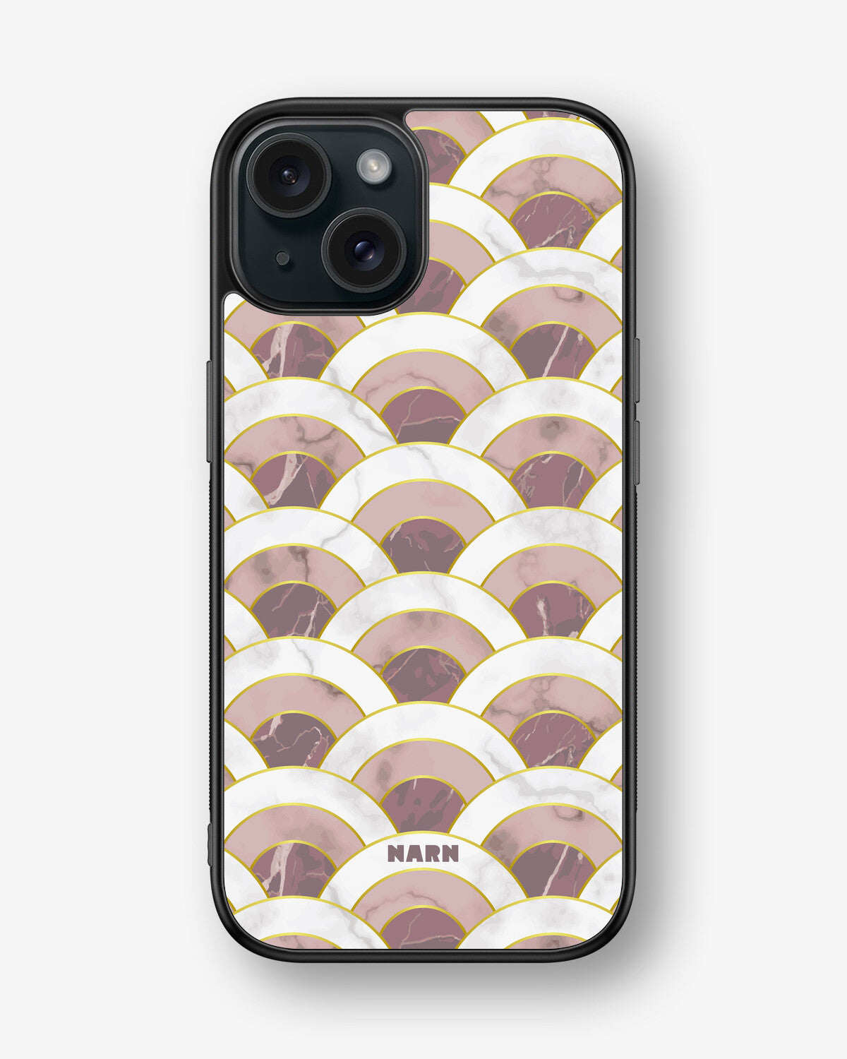 iPhone 15 Hard Case – Pink Marble Waves - View 1