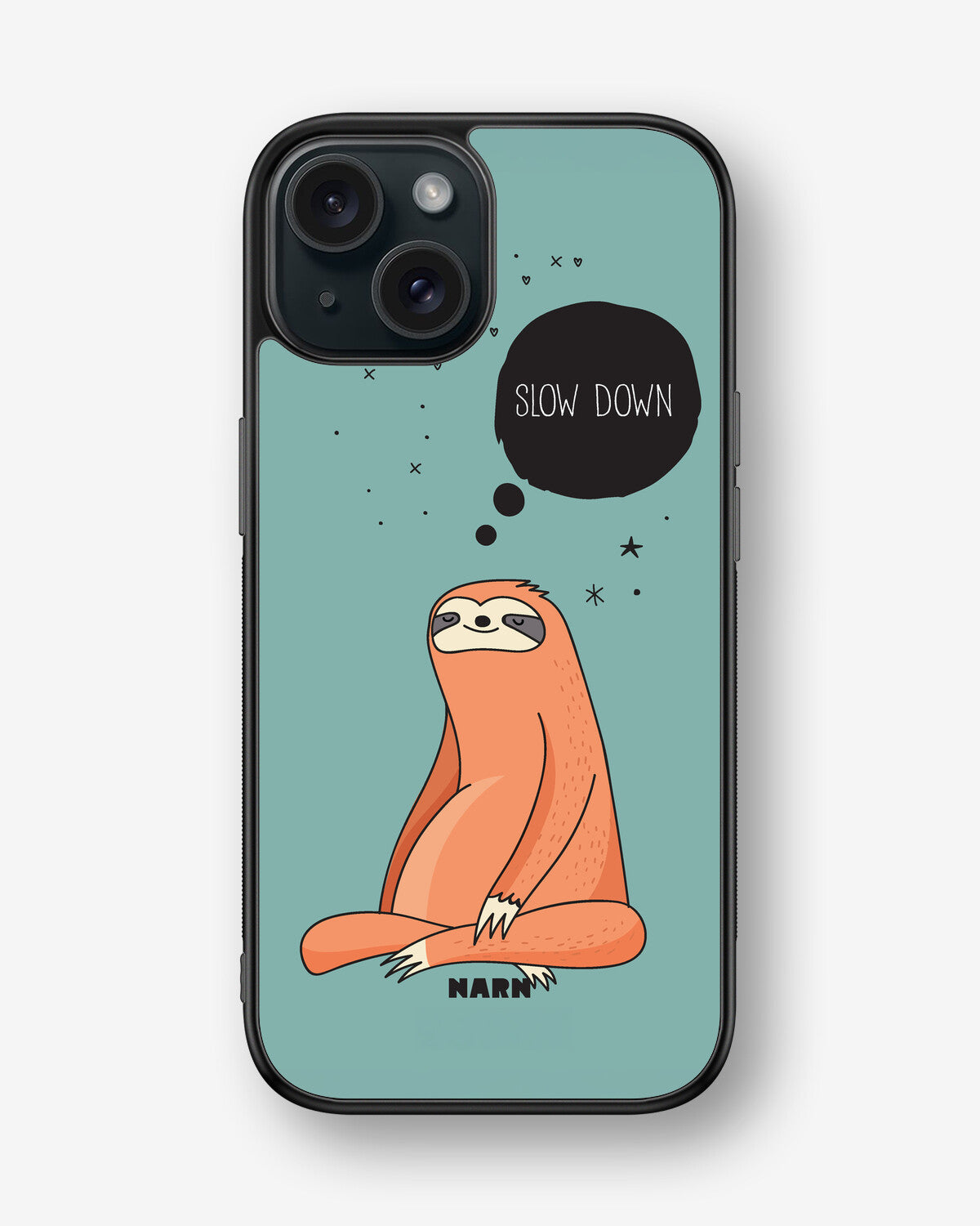 iPhone 15 Hard Case – Slow Down Sloth - View 1