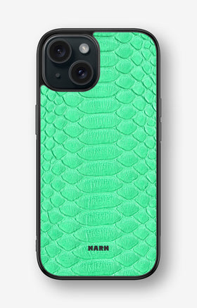 iPhone 15 Hard Case – Turquoise Snake - View 1