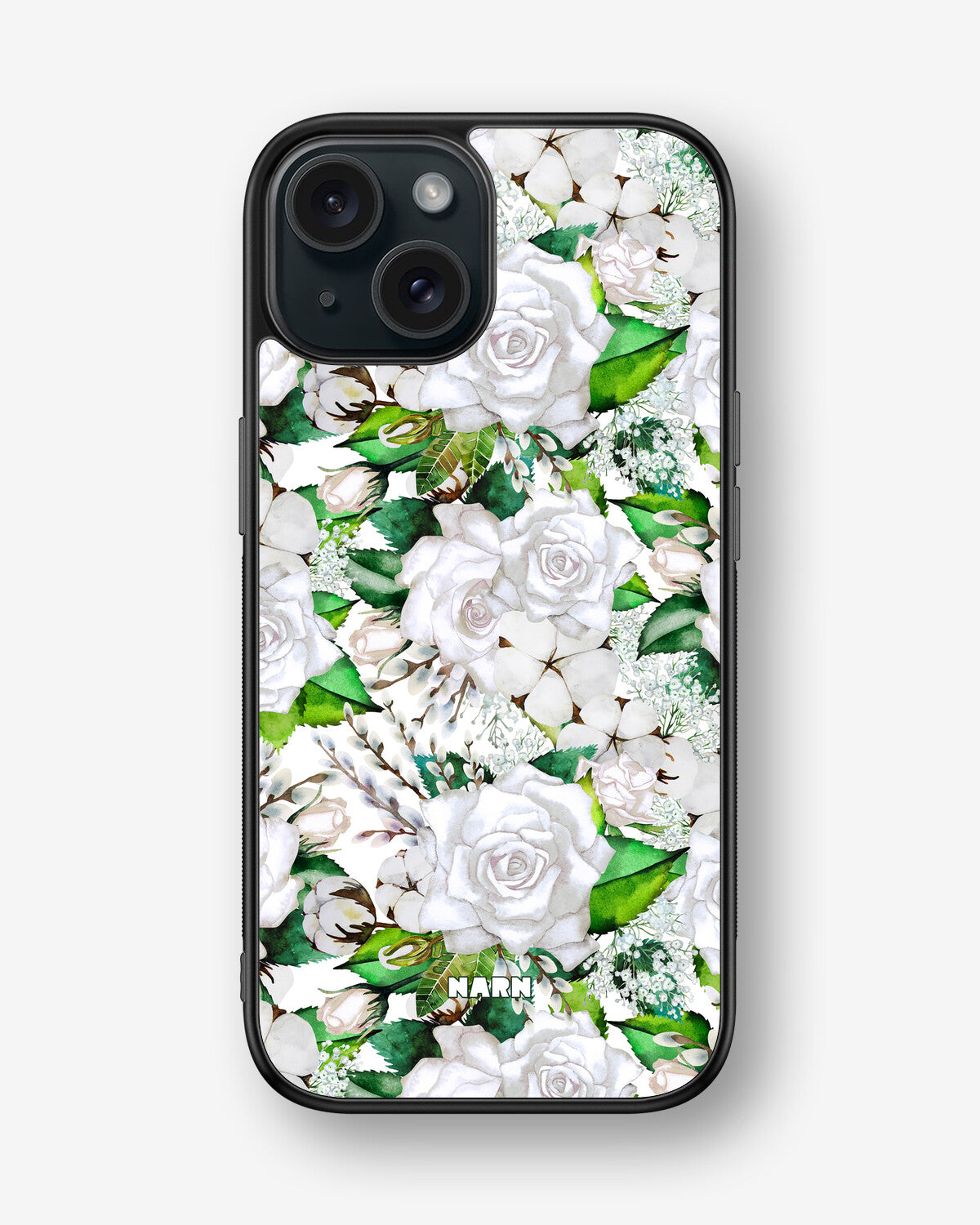 iPhone 15 Hard Case – White Bloom - View 1