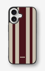 iPhone 16 Hard Case – Bordeaux Stripe - View 1