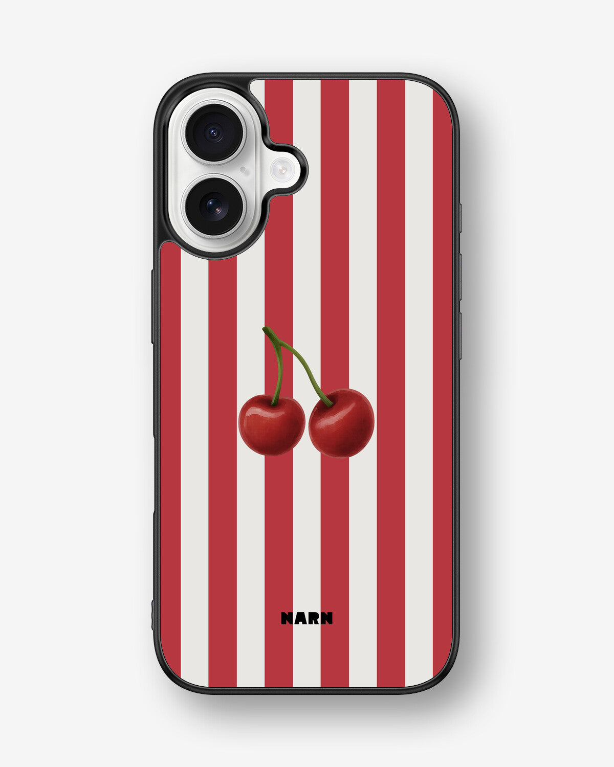 iPhone 16 Hard Case – Cherry Stripes - View 1