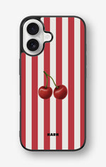 iPhone 16 Hard Case – Cherry Stripes - View 1