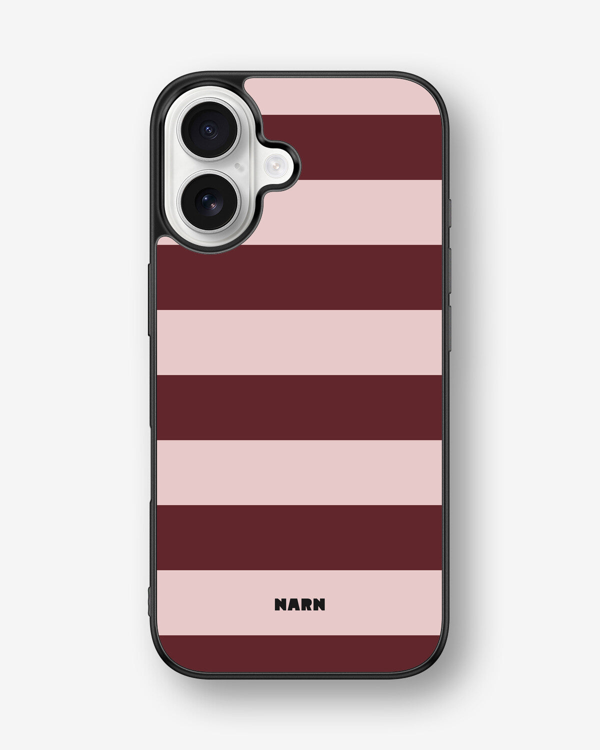 iPhone 16 Hard Case – Cranberry Stripe - View 1