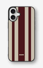 iPhone 16 Plus Hard Case – Bordeaux Stripe - View 1