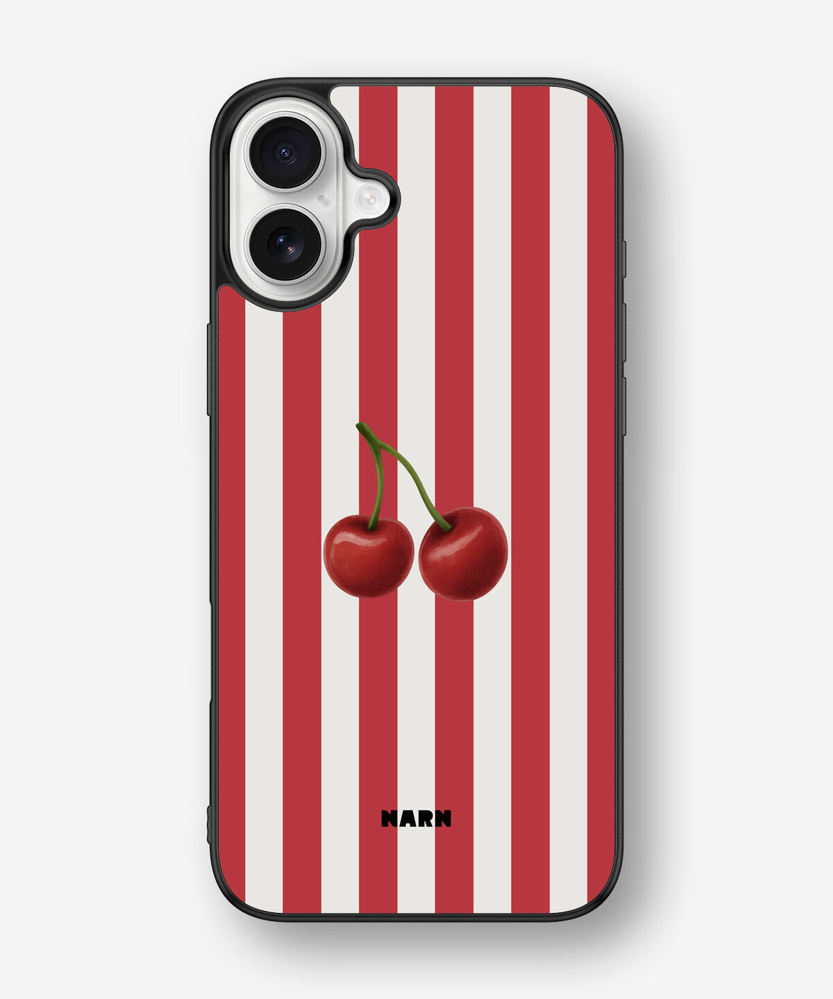 iPhone 16 Plus Hard Case – Cherry Stripes - View 1