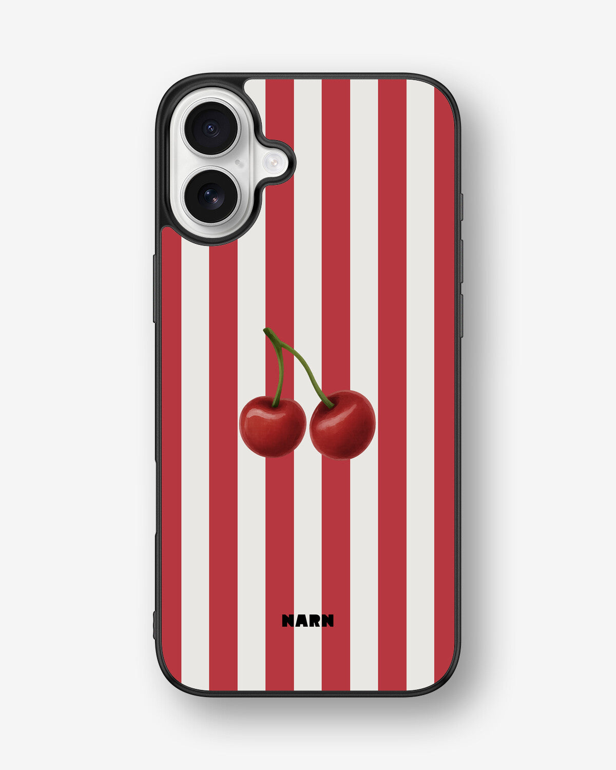 iPhone 16 Plus Hard Case – Cherry Stripes - View 1