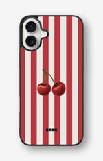 iPhone 16 Plus Hard Case – Cherry Stripes - View 1