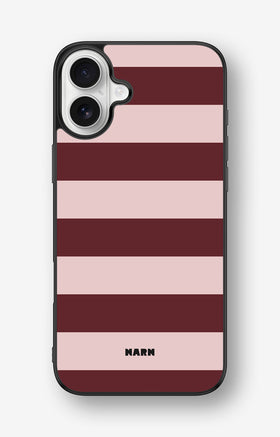 iPhone 16 Plus Hard Case – Cranberry Stripe - View 1