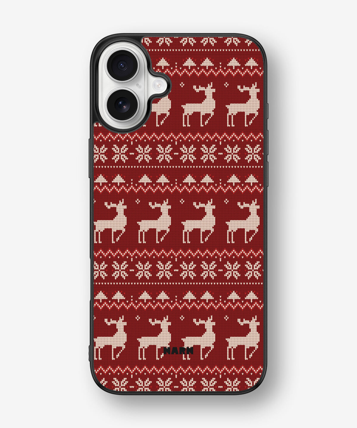 iPhone 16 Plus Hard Case – Reindeer Knit - View 1