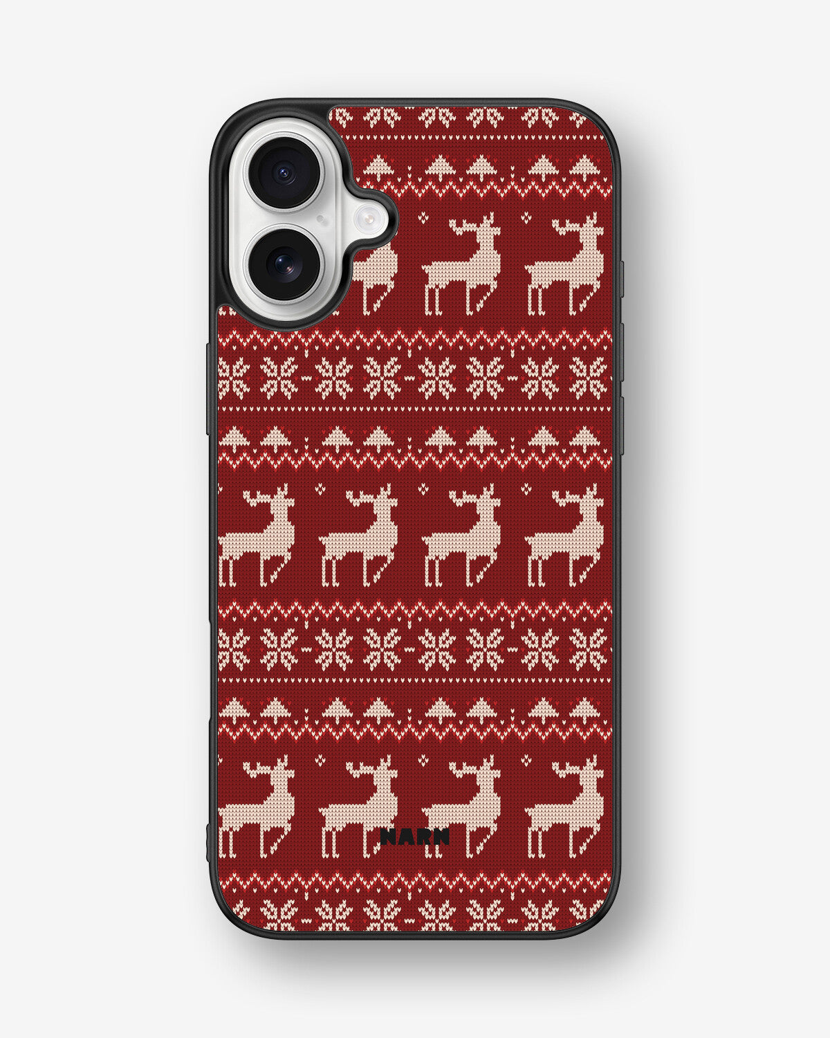 iPhone 16 Plus Hard Case – Reindeer Knit - View 1