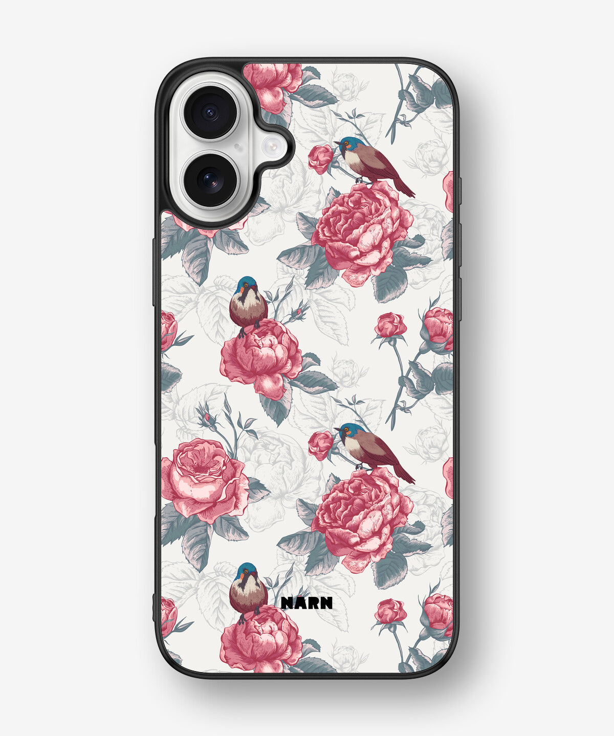 iPhone 16 Plus Hard Case – Birds Among Roses - View 1