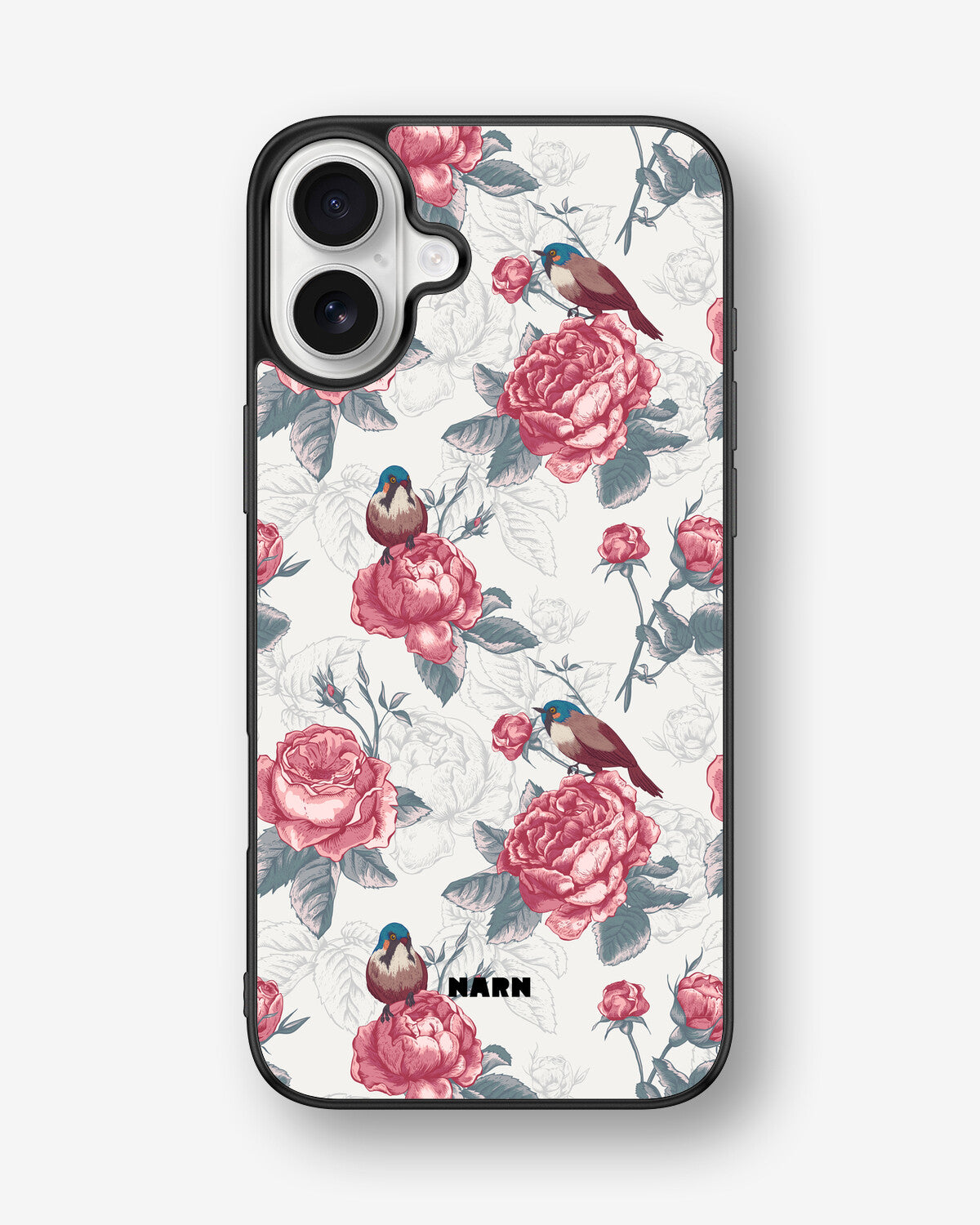 iPhone 16 Plus Hard Case – Birds Among Roses - View 1