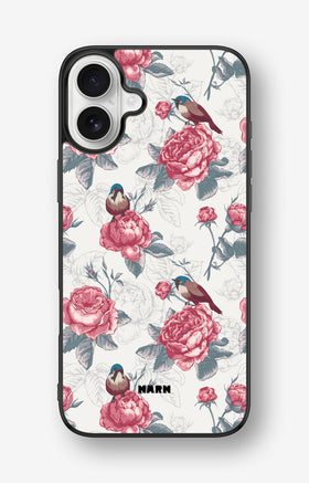 iPhone 16 Plus Hard Case – Birds Among Roses - View 1