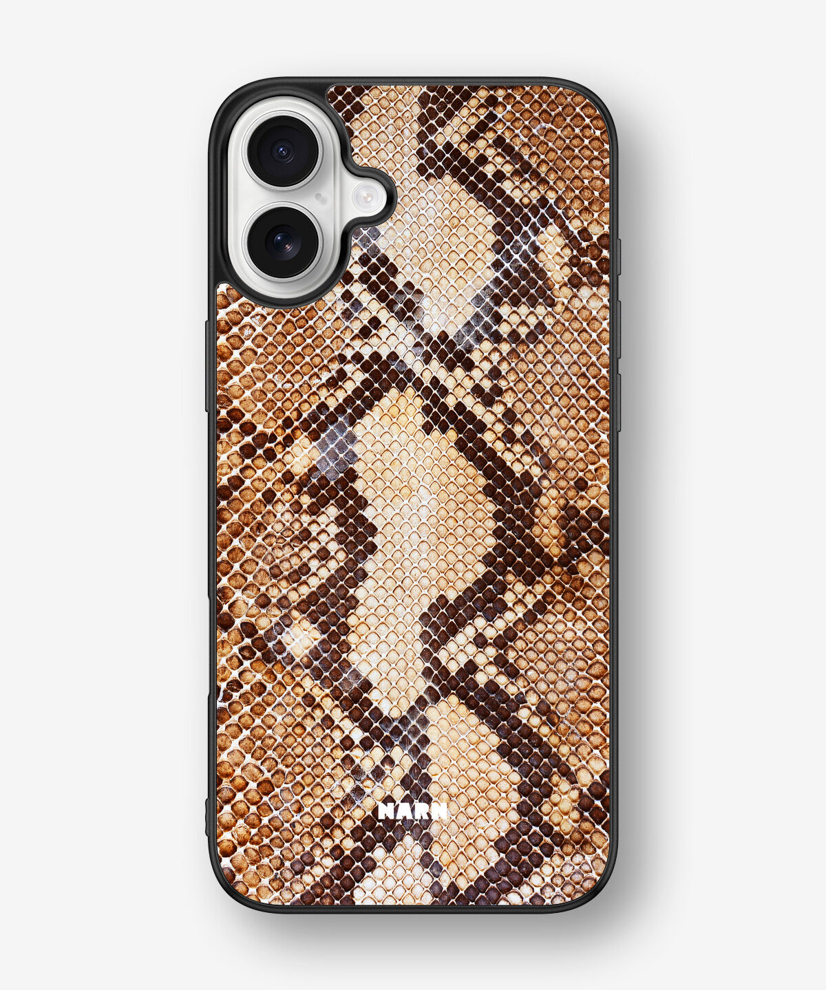 iPhone 16 Plus Hard Case – Brown Snakeskin - View 1