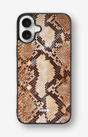 iPhone 16 Plus Hard Case – Brown Snakeskin - View 1