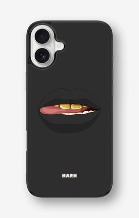 iPhone 16 Plus Hard Case – Golden Lips - View 1