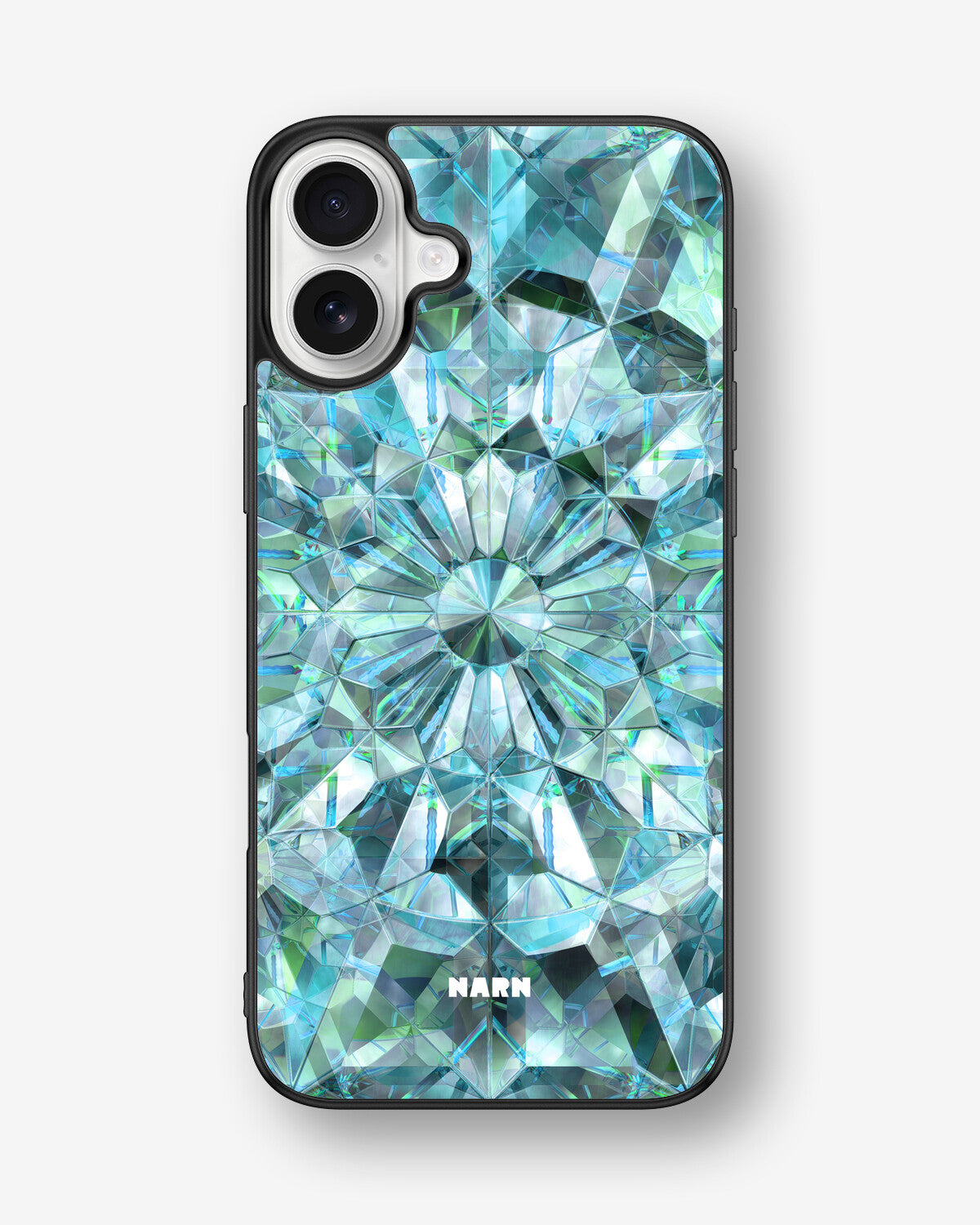 iPhone 16 Plus Hard Case – Green Crystals - View 1