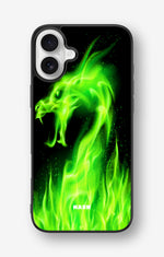 iPhone 16 Plus Hard Case – Green Flames Dragon - View 1