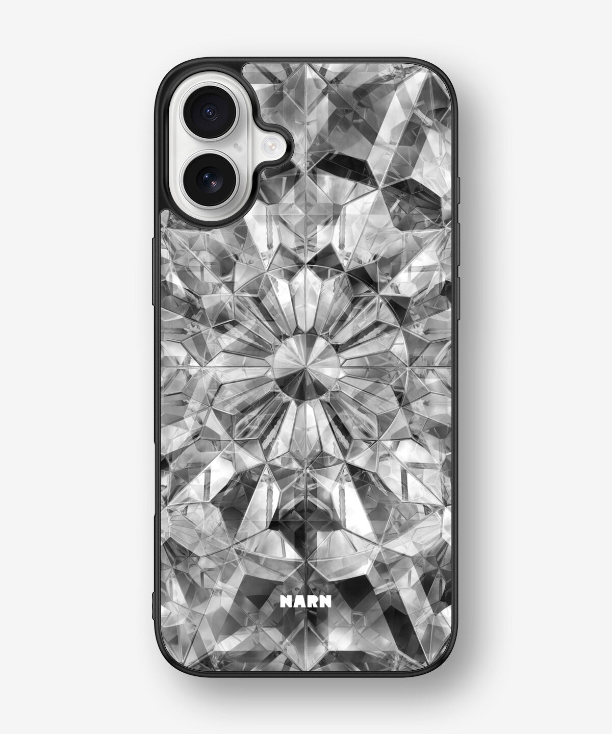 iPhone 16 Plus Hard Case – Grey Crystals - View 1