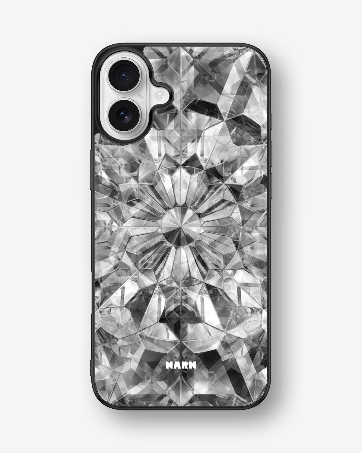 iPhone 16 Plus Hard Case – Grey Crystals - View 1
