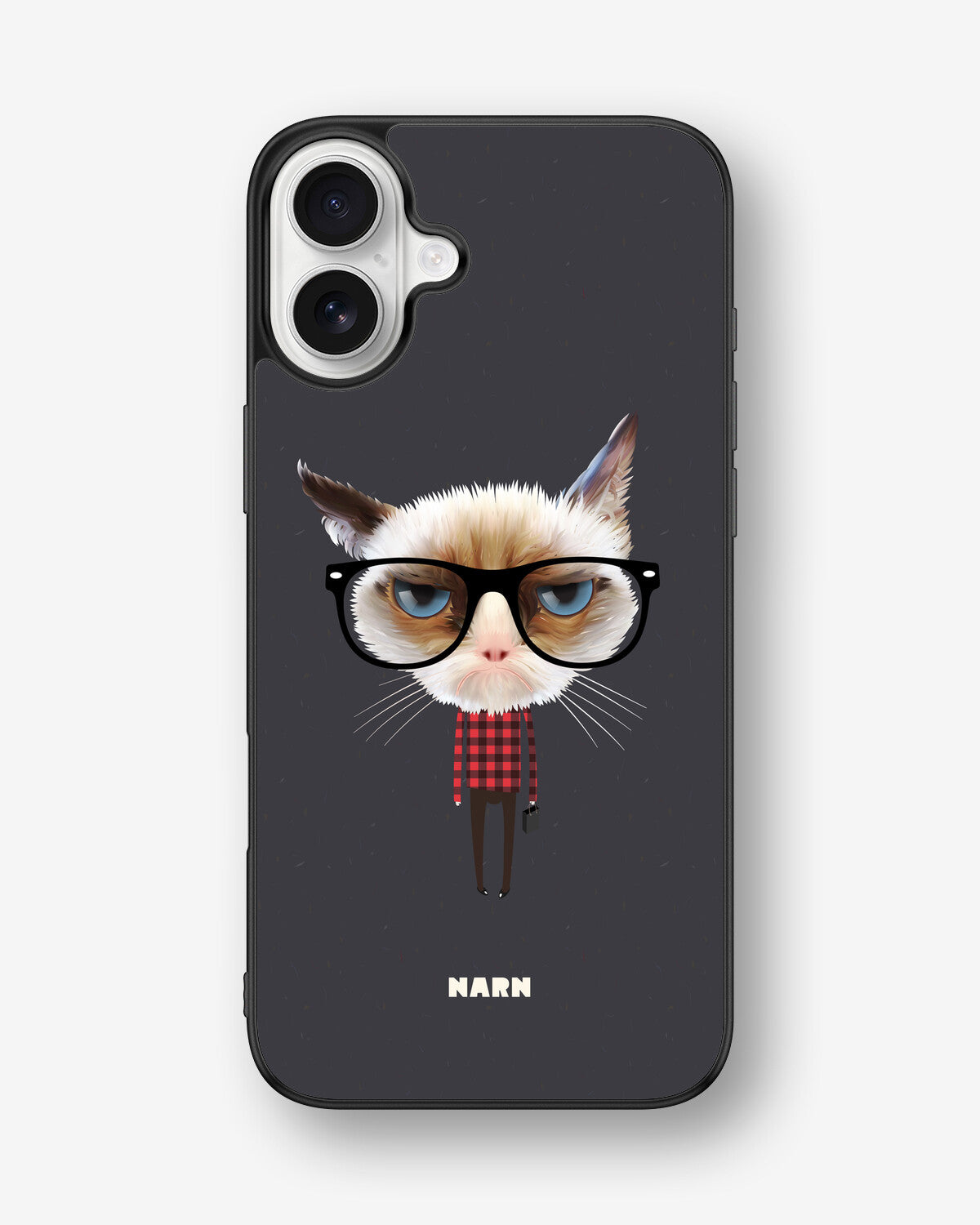 iPhone 16 Plus Hard Case – Hipster Cat - View 1