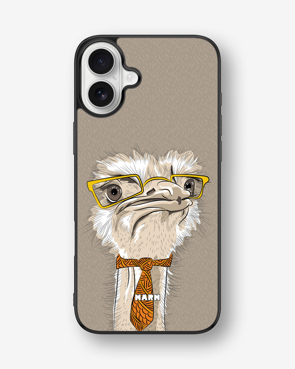 iPhone 16 Plus Hard Case – Hipster Ostrich - View 1