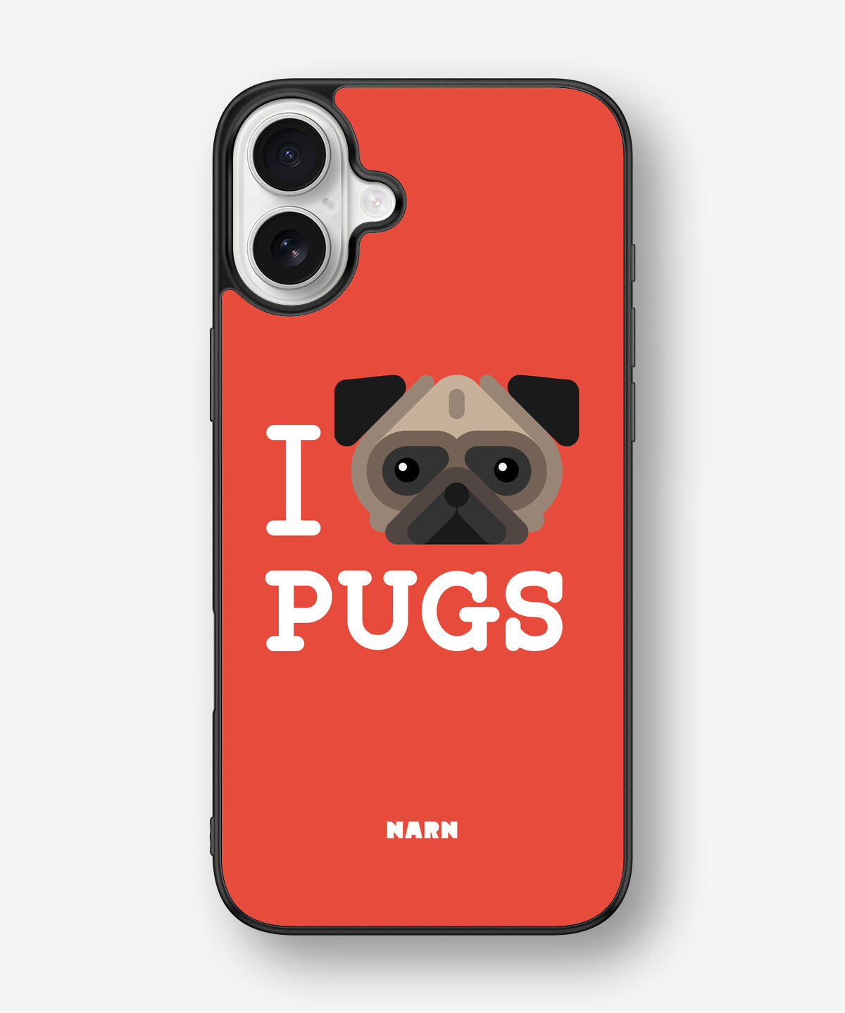 iPhone 16 Plus Hard Case – I Love Pugs - View 1
