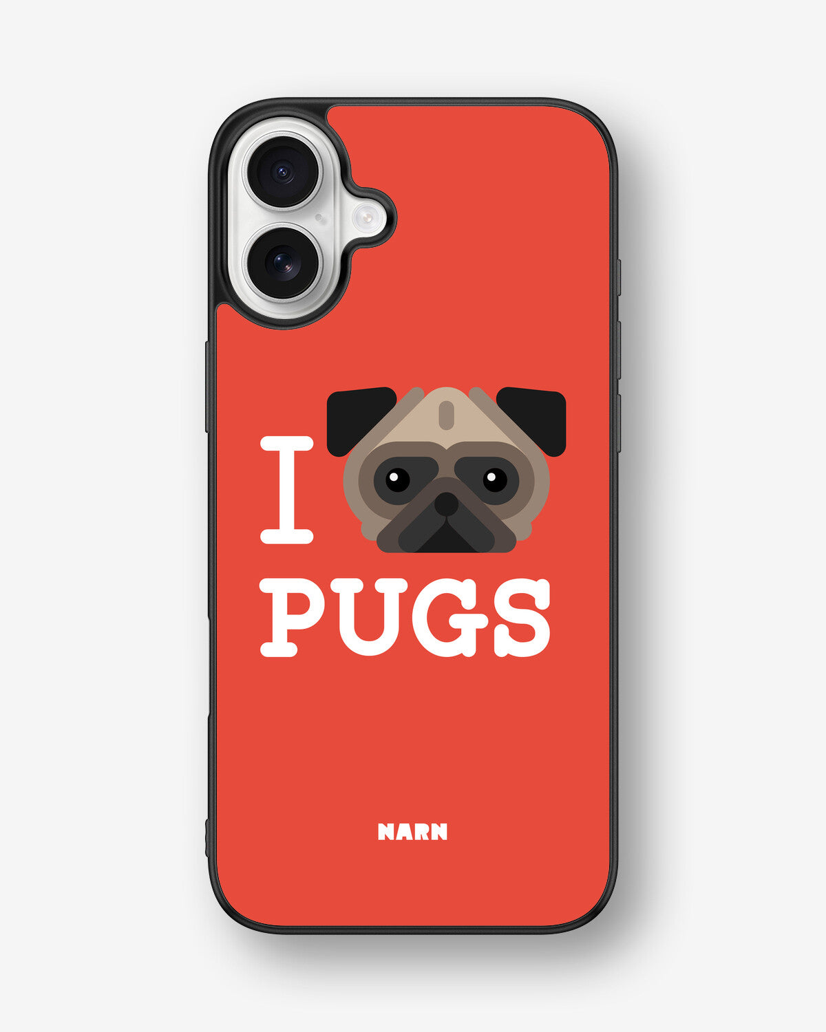 iPhone 16 Plus Hard Case – I Love Pugs - View 1