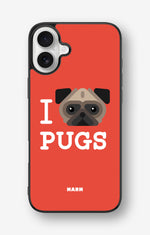 iPhone 16 Plus Hard Case – I Love Pugs - View 1