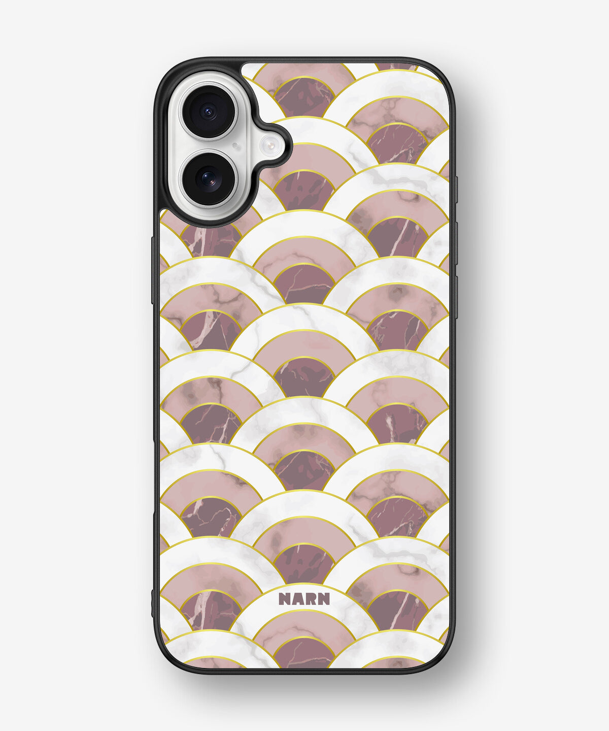 iPhone 16 Plus Hard Case – Pink Marble Waves - View 1