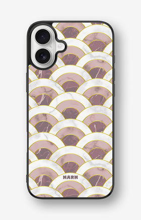 iPhone 16 Plus Hard Case – Pink Marble Waves - View 1