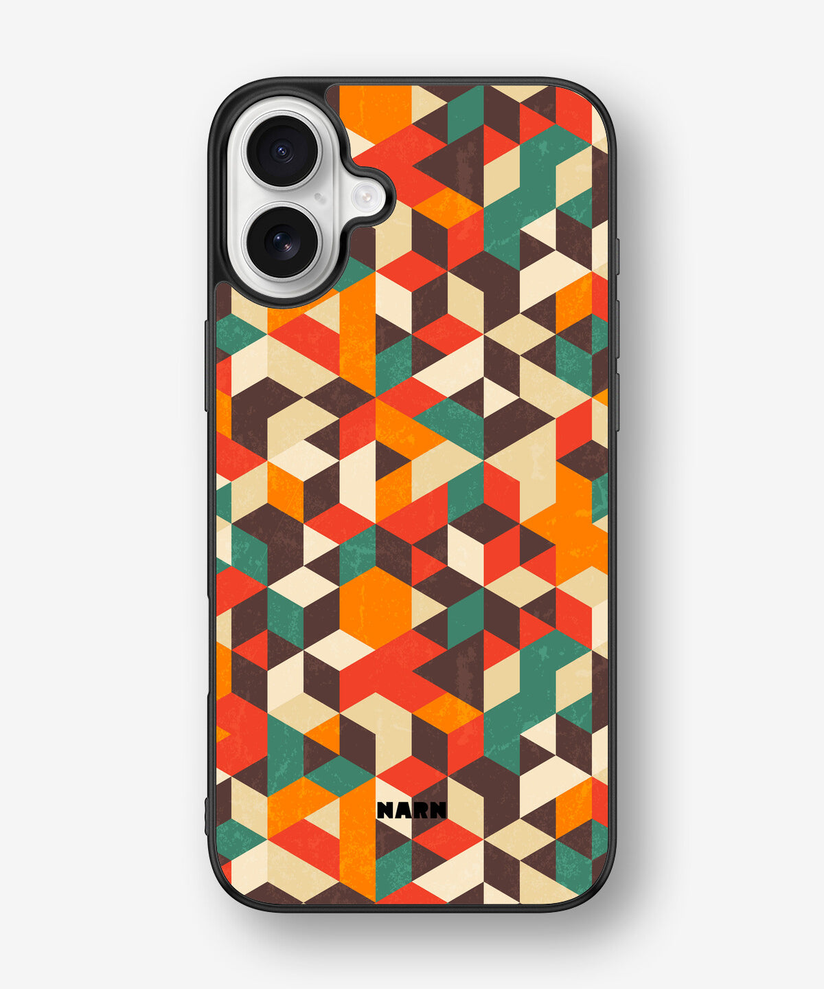iPhone 16 Plus Hard Case – Retro Geometric - View 1