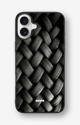 iPhone 16 Plus Hard Case – Tires Wall - View 1
