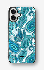 iPhone 16 Plus Hard Case – Turquoise Paisley - View 1
