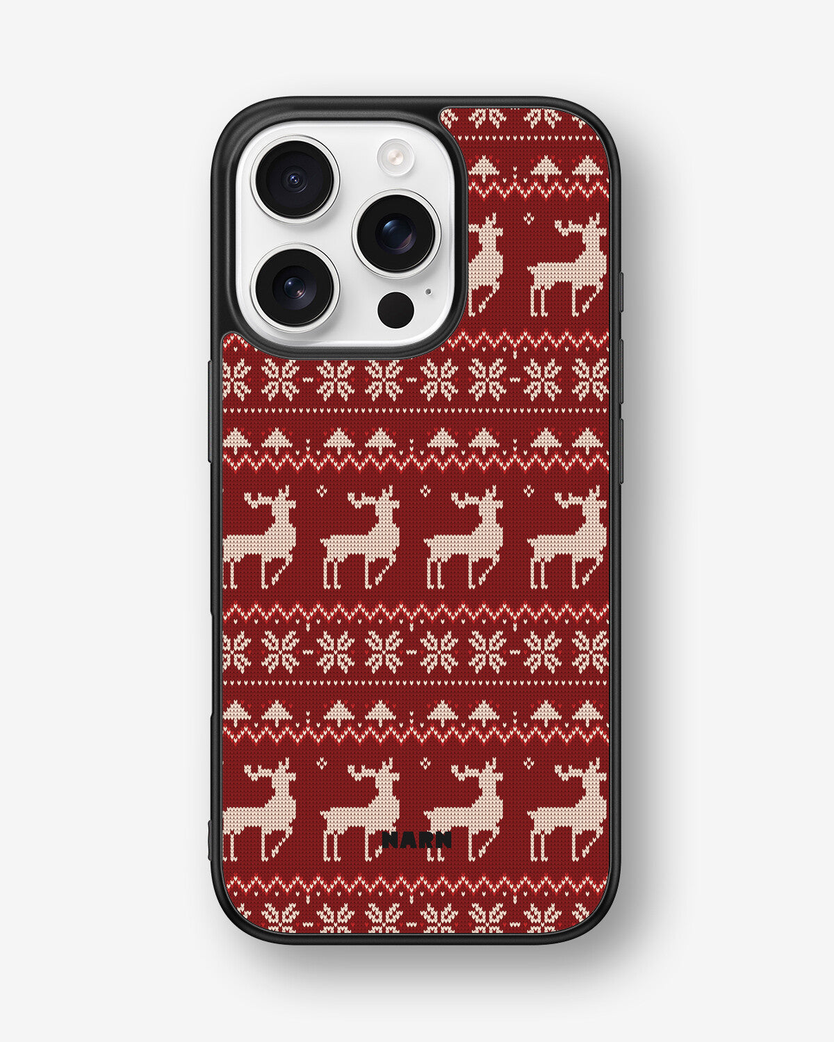 iPhone 16 Pro Hard Case – Reindeer Knit - View 1