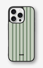 iPhone 16 Pro Hard Case – Sage Stripes - View 1