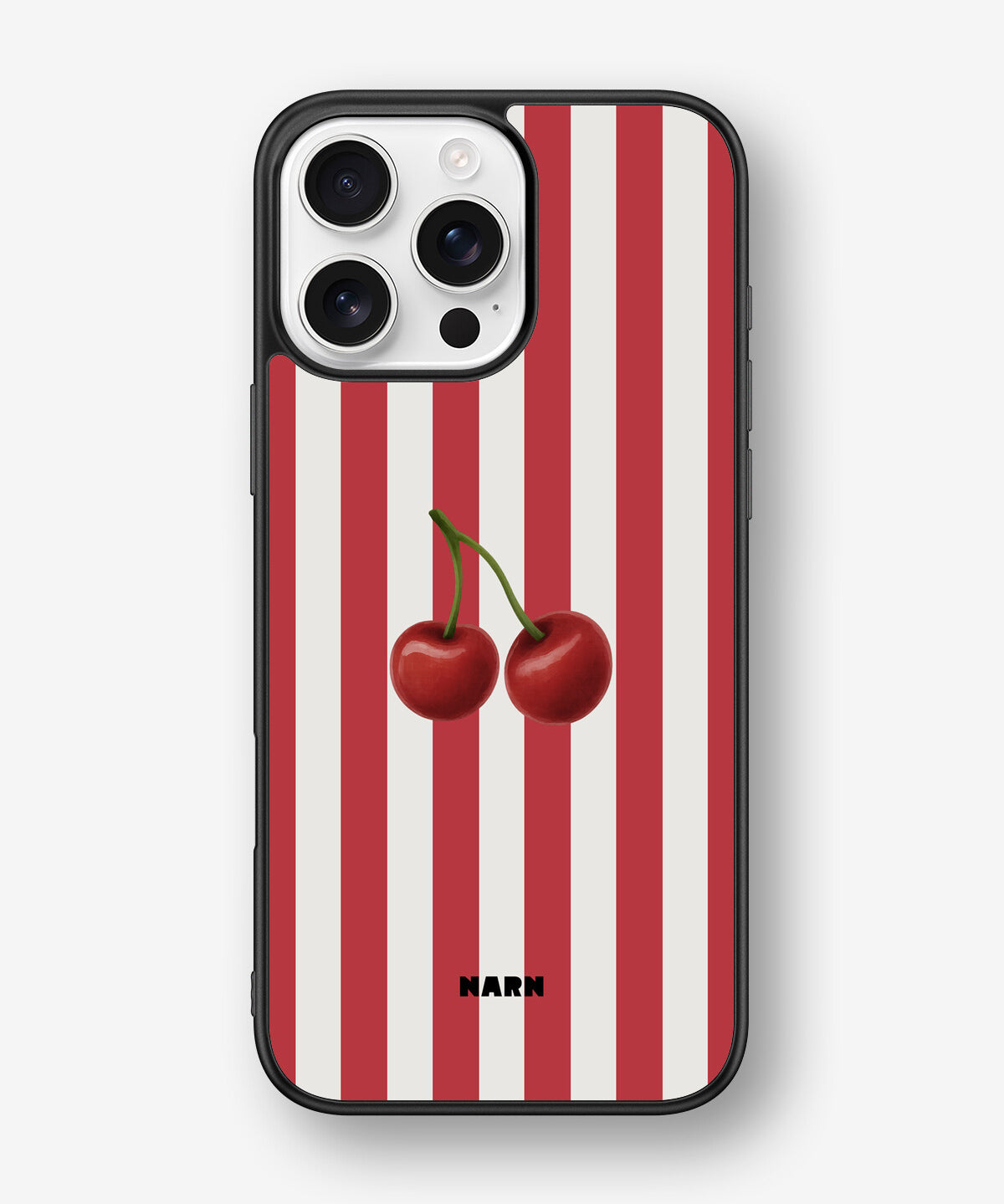 iPhone 16 Pro Max Hard Case – Cherry Stripes - View 1