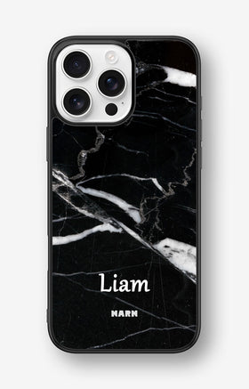 iPhone 16 Pro Max Hard Case – Custom - Black Marble - View 1