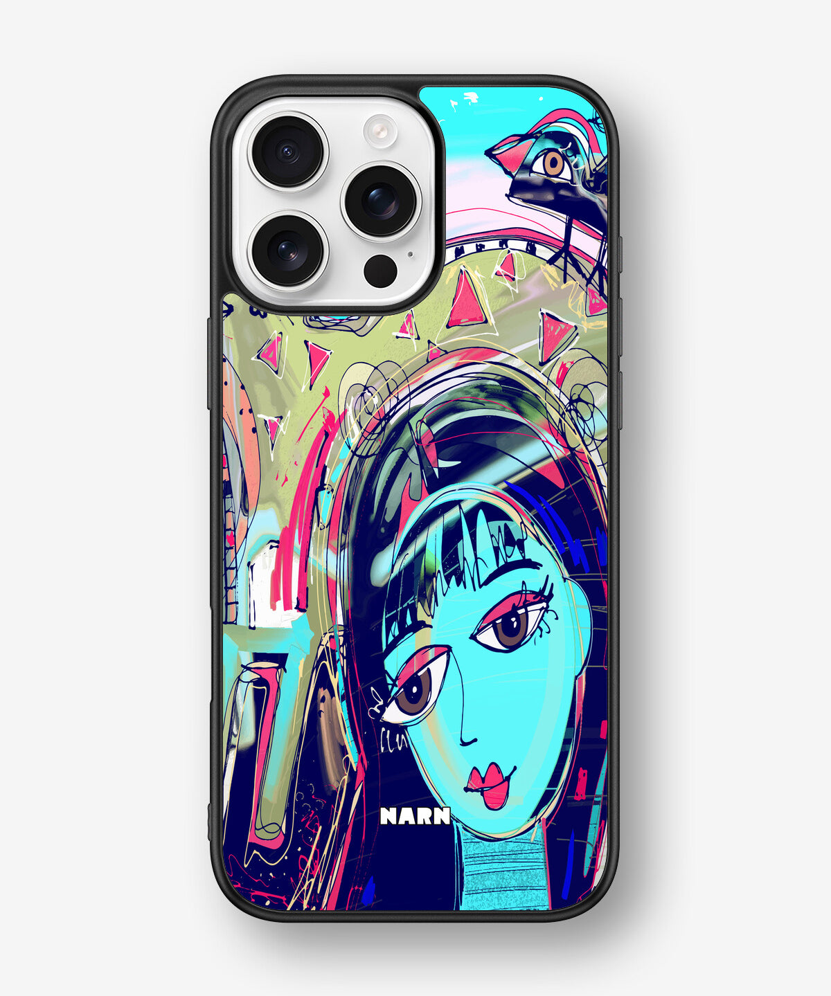 iPhone 16 Pro Max Hard Case – Abstract Cat - View 1