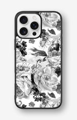 iPhone 16 Pro Max Hard Case – Black & White Bloom - View 1