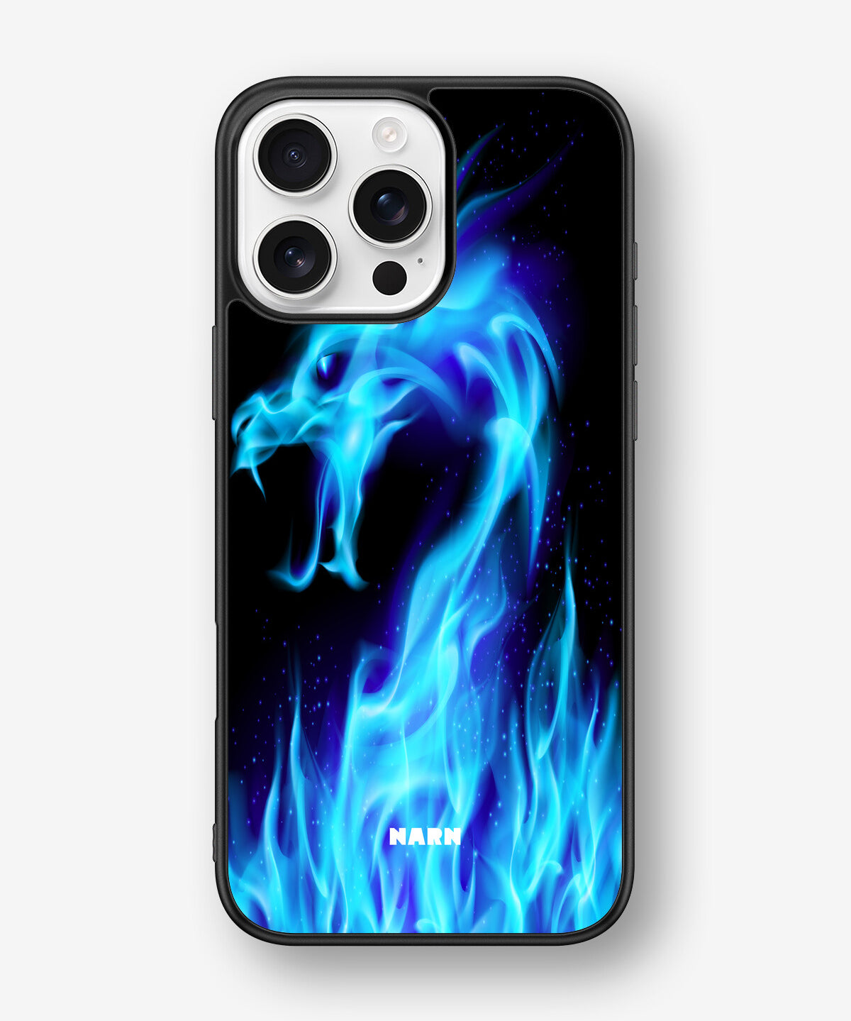 iPhone 16 Pro Max Hard Case – Blue Flames Dragon - View 1