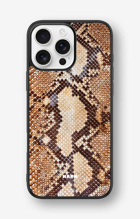 iPhone 16 Pro Max Hard Case – Brown Snakeskin - View 1