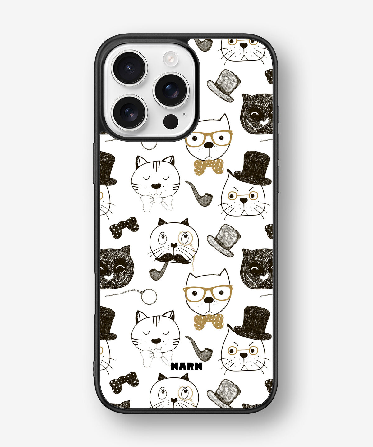 iPhone 16 Pro Max Hard Case – Cartoon Cats - View 1