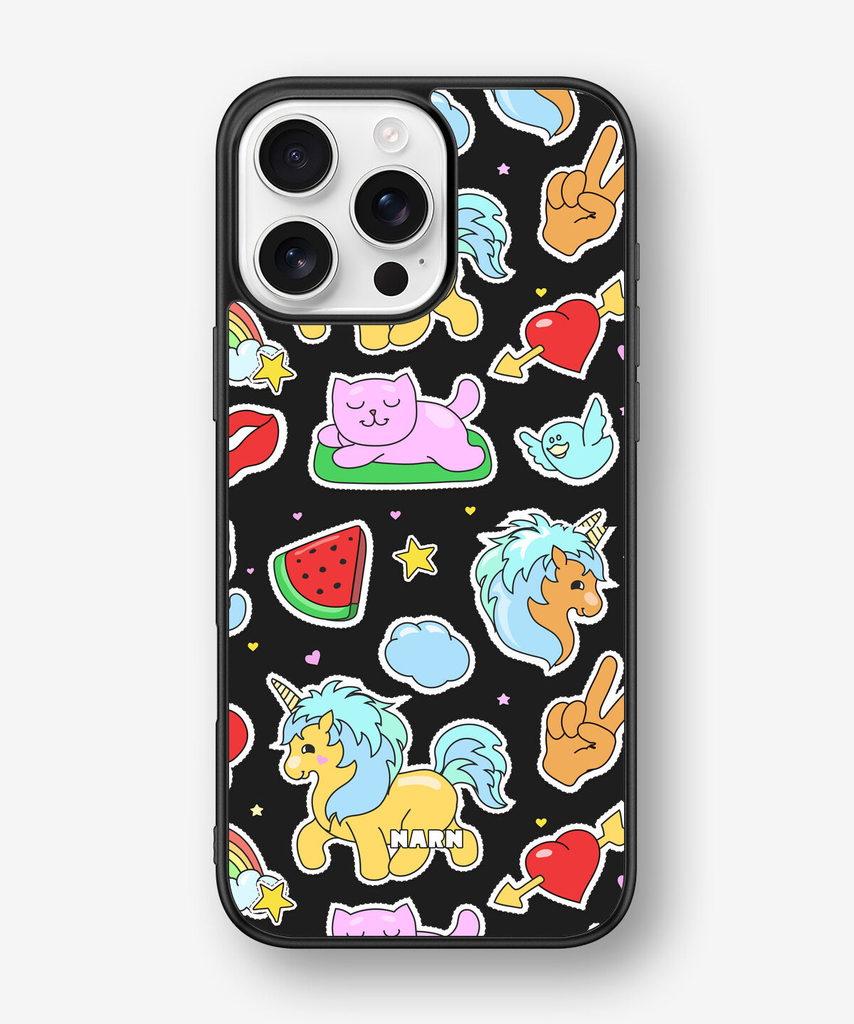 iPhone 16 Pro Max Hard Case – Cute Stickers - View 1