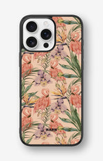 iPhone 16 Pro Max Hard Case – Flamingos & Flowers - View 1