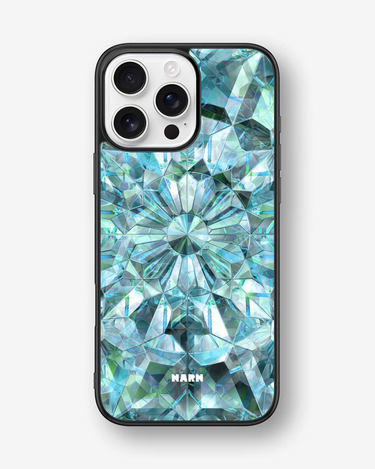 iPhone 16 Pro Max Hard Case – Green Crystals - View 1