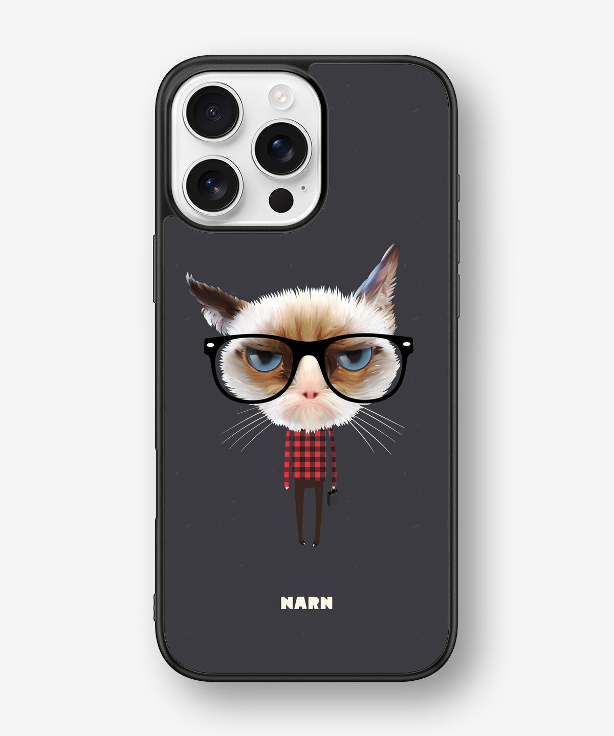 iPhone 16 Pro Max Hard Case – Hipster Cat - View 1